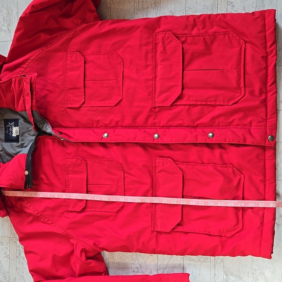 Woolrich Vintage mens Size XL Red Utility Jacket Detachable Hood - Picture 10 of 16